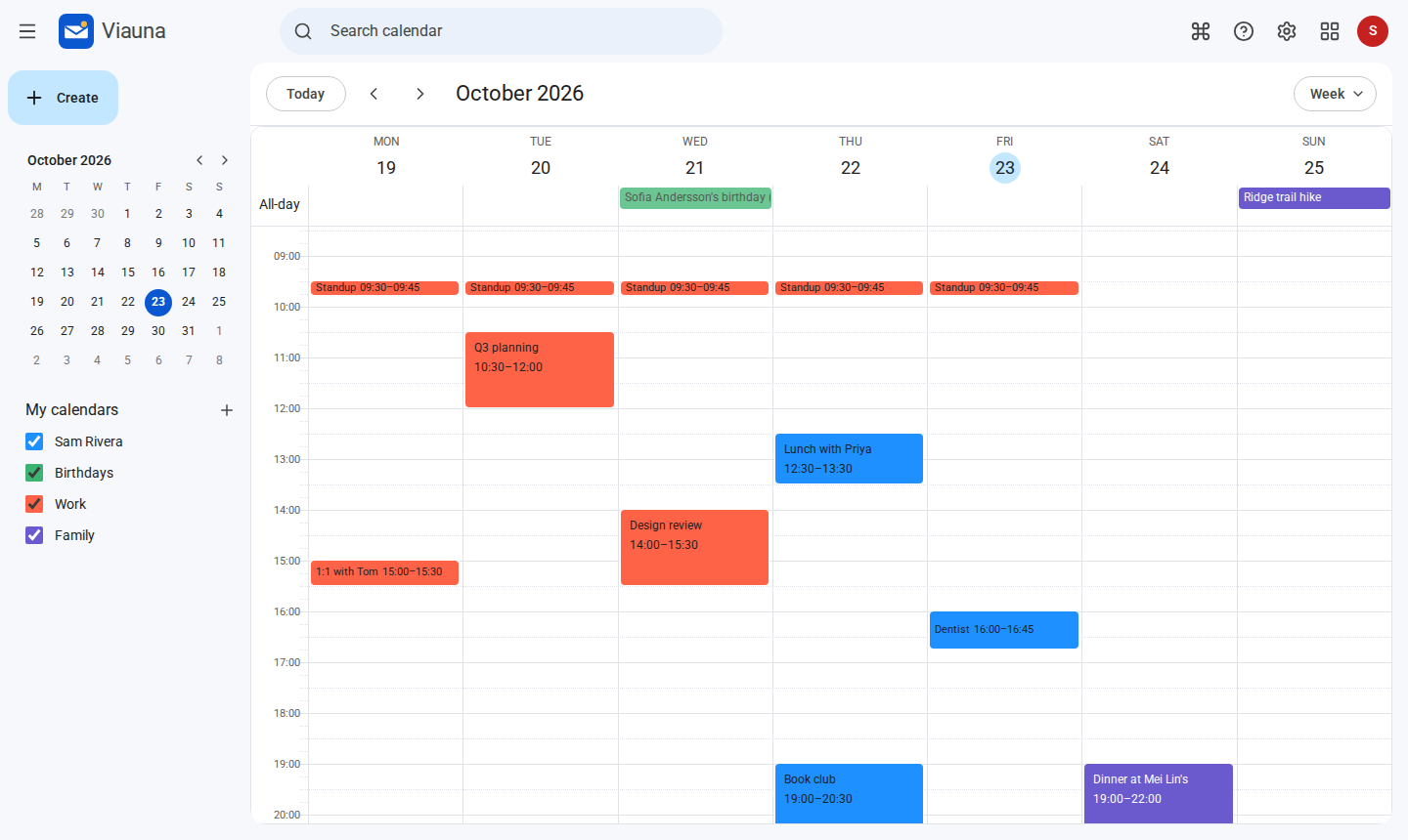 The calendar